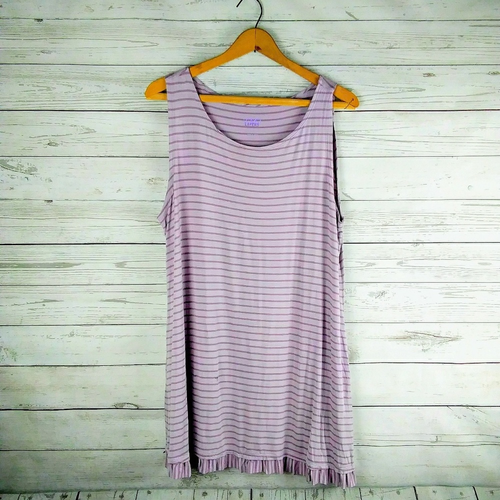 LOGO by Lori Goldstein Purple Sleeveless Tank Top